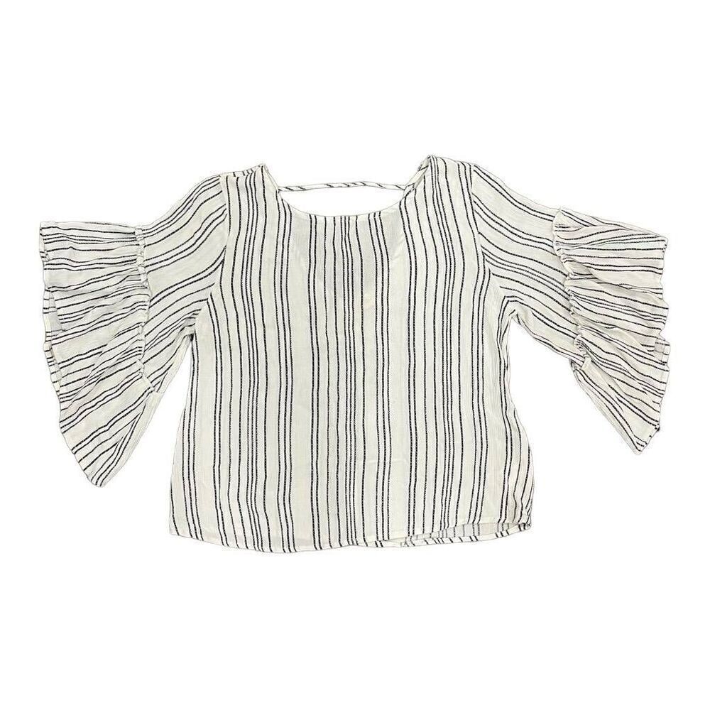 Altar'd State Blouse Top Women Small Multicolor Striped 100% Rayon Flared Sleeve